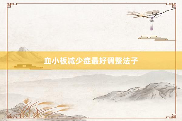 血小板减少症最好调整法子